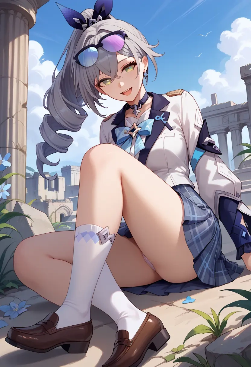 star rail,silver wolf,spring,student uniform,blazer  - 